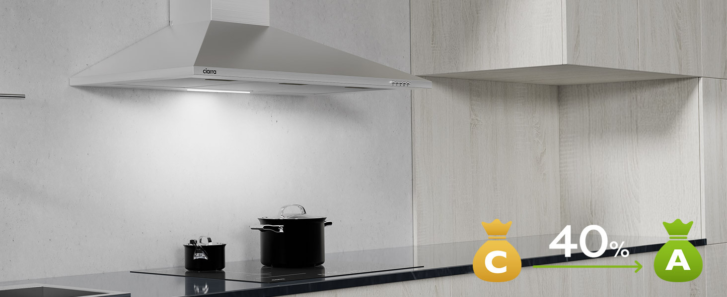ciarra hotte inox 90cm