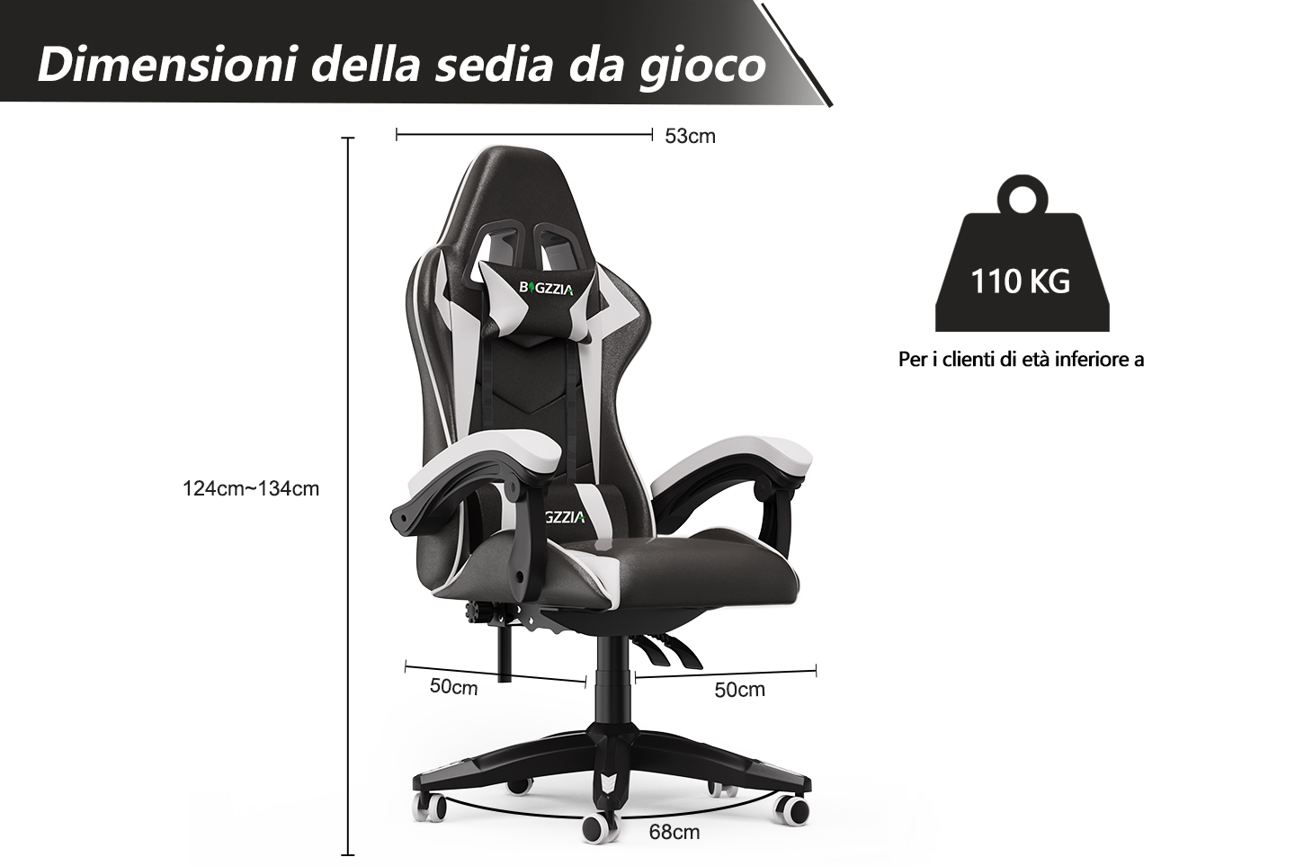 ML-Design Sedia da Ufficio Ergonomica Blu con Poggiatesta Supporto