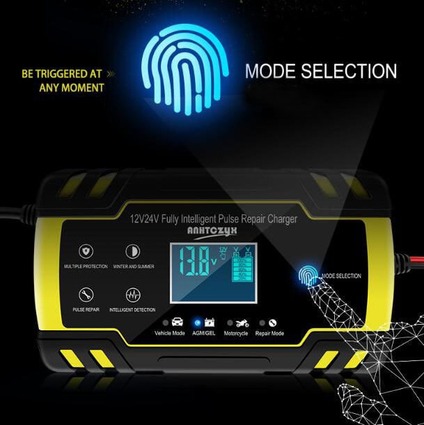 Kaufe Nass-Trocken-Blei-Säure-Batterie, vollautomatisches Autobatterie- Ladegerät für Auto Moto Blei 12V 10A / 24V 5A Schnellladung