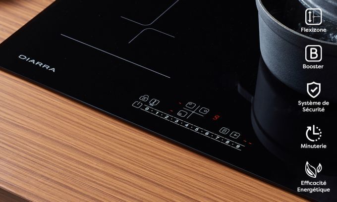 ciarra table de cuisson 3 zones flex