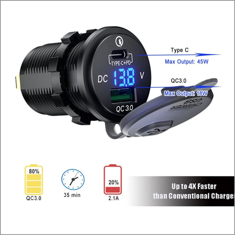 Caricabatterie Auto 3 In 1 100W Cavo 3m - USB-C A DC Per Starlink Mini, Laptop E Tablet - Adattatore Per Accendisigari - 4
