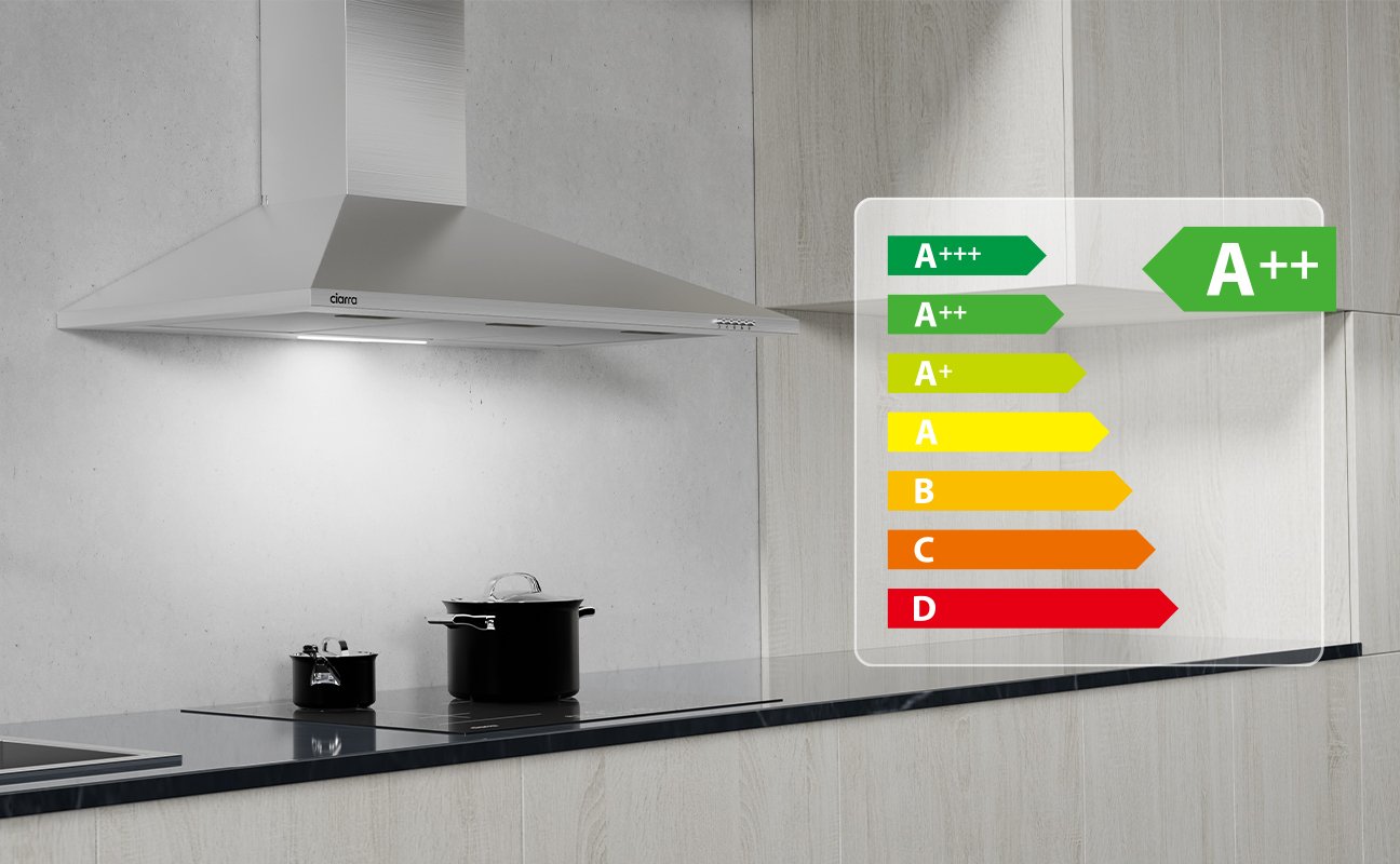 ciarra 90cm hotte inox murale