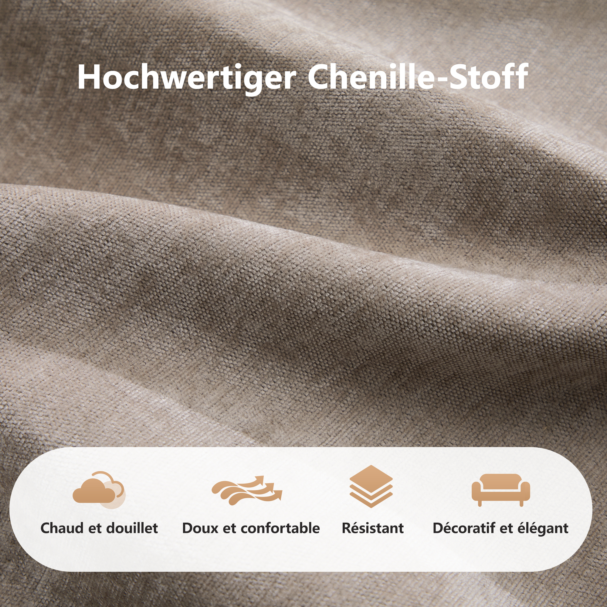 Revêtement en chenille du canapé modulable