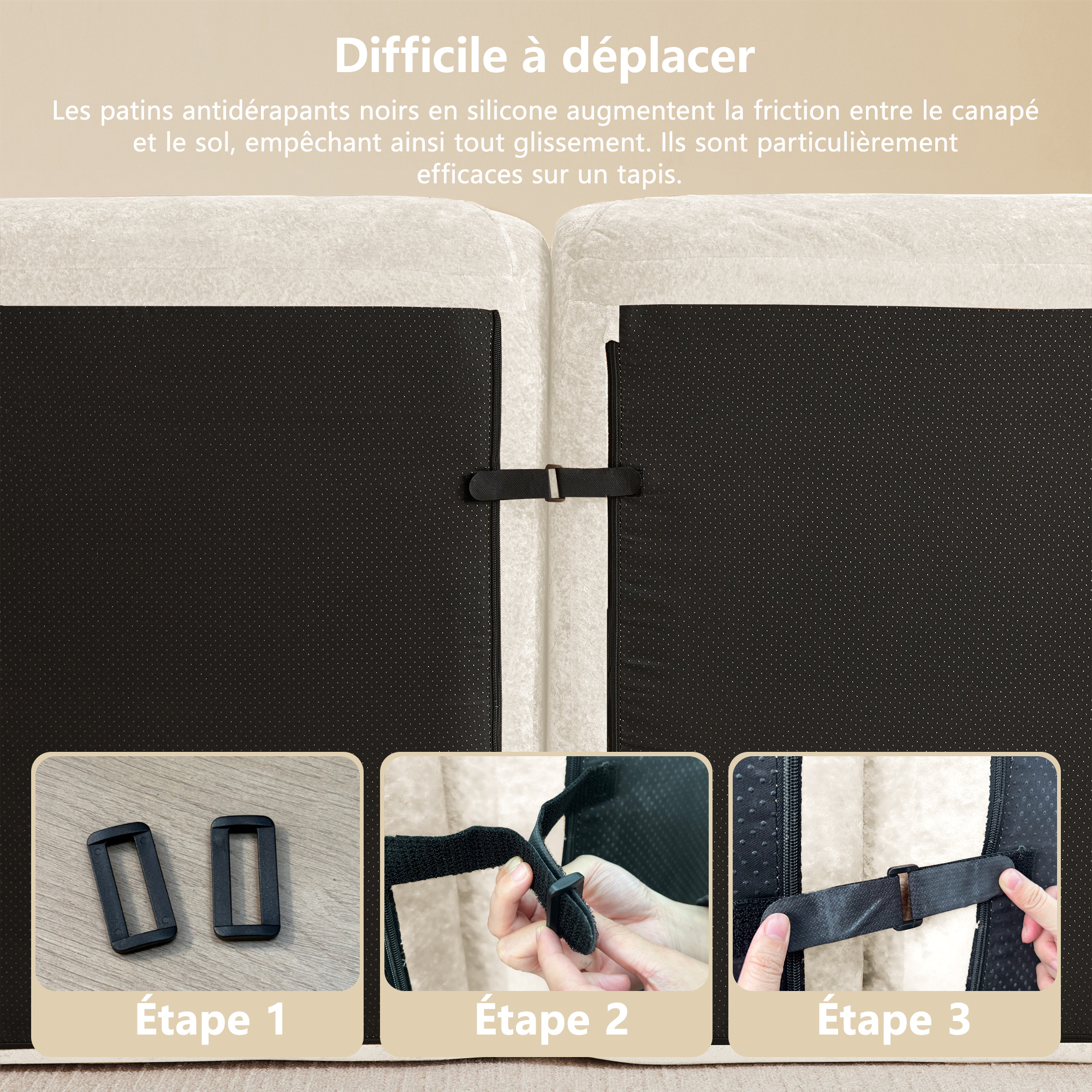 Canapé compressé sous vide après déballage