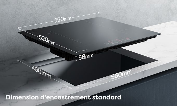 ciarra plaque induction 4 zones 59cm