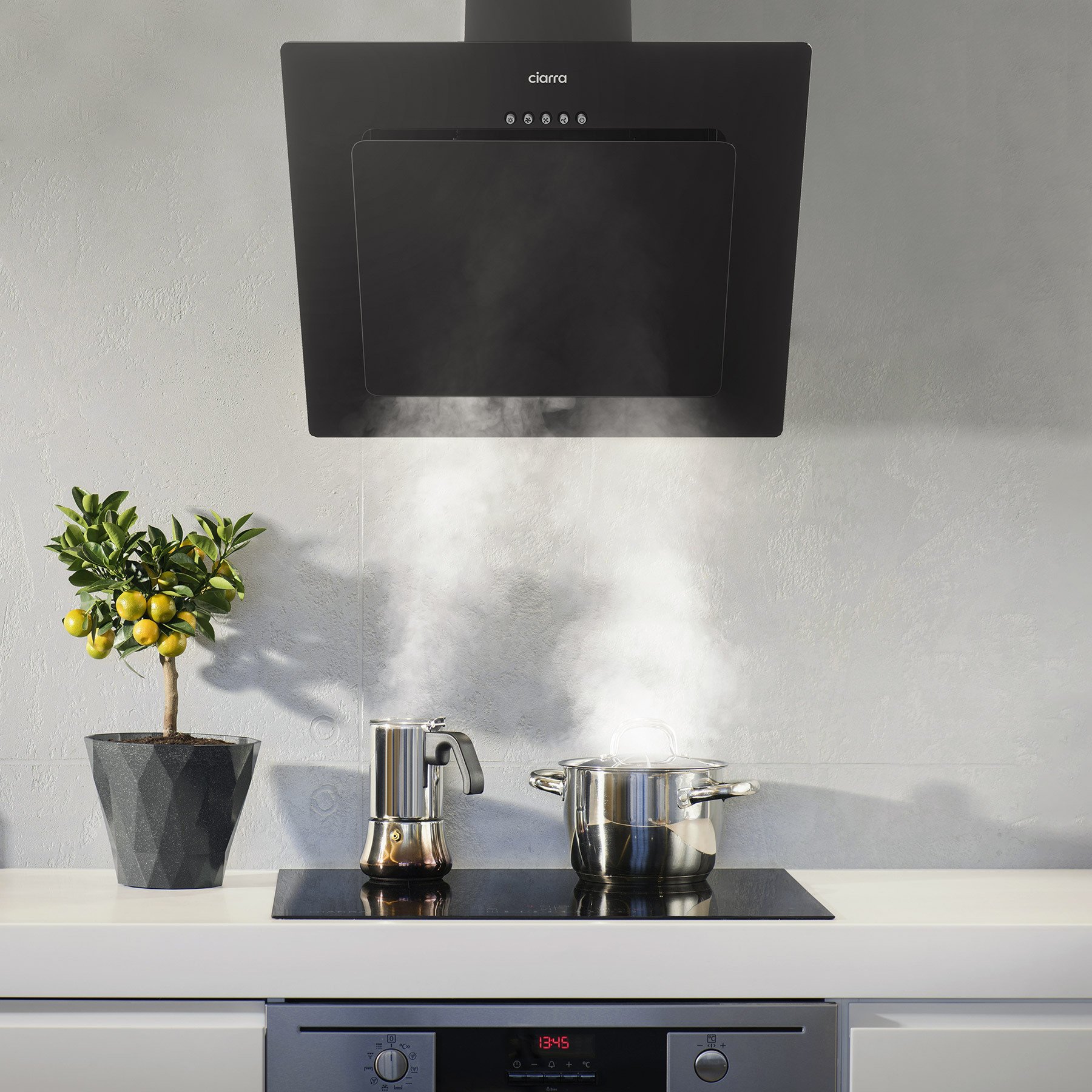 Cappa Aspirante CIARRA 60cm Inclinata - Classe A++, 650m³/h, Doppia Modalità - Foto 7