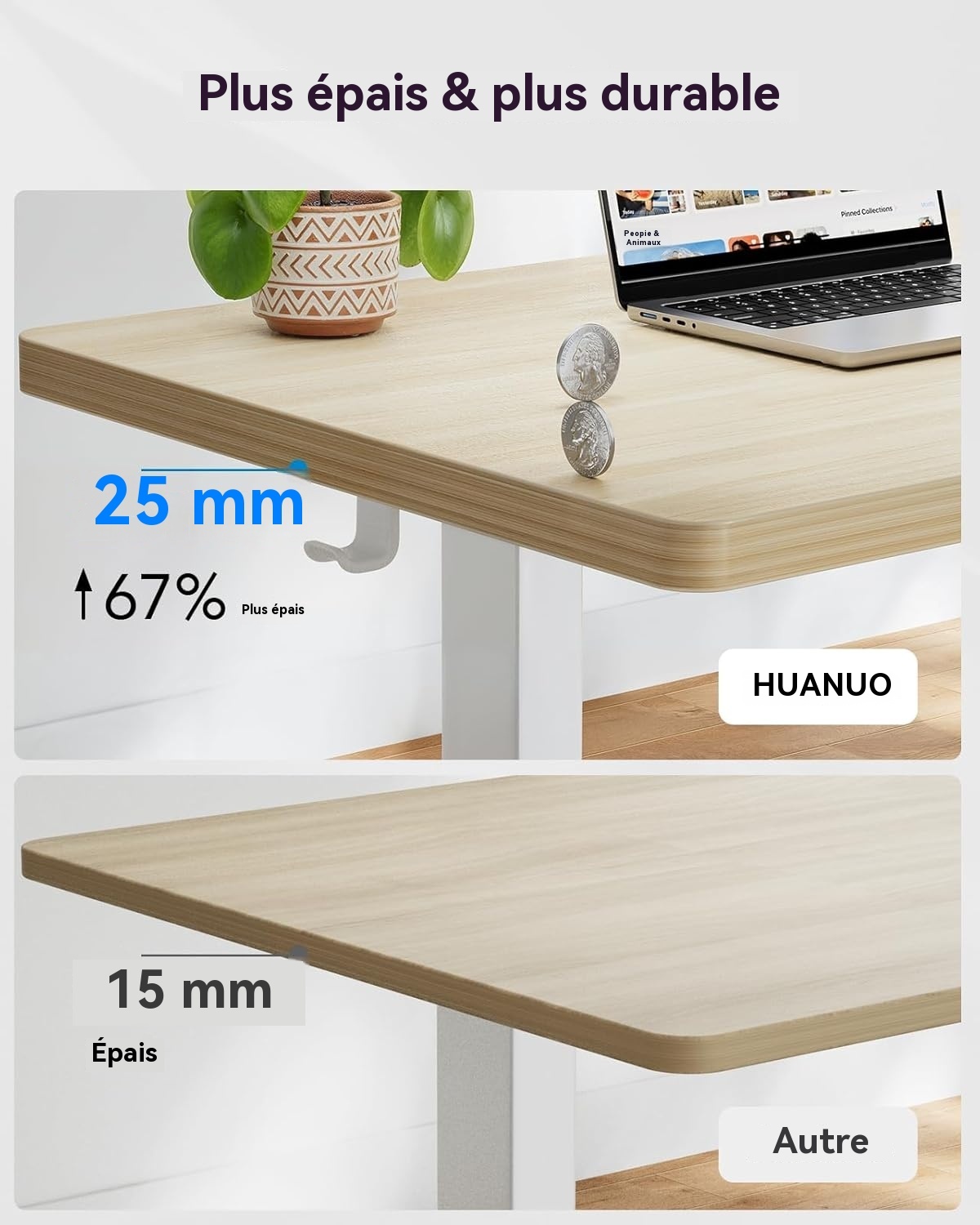 Plateau de 25mm plus épais que les concurrents