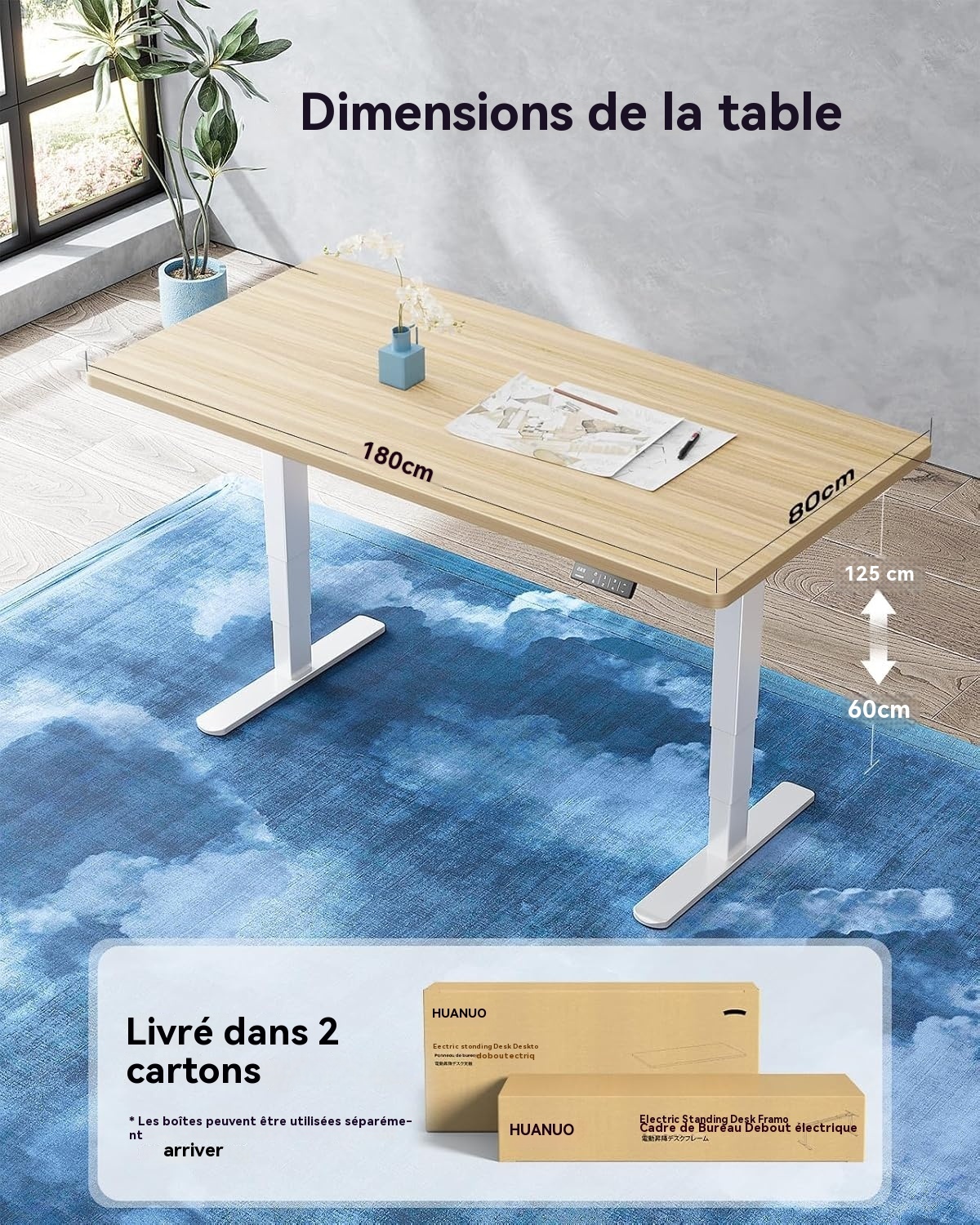 Plateau monobloc 25mm épaisseur 180x80cm sans joint