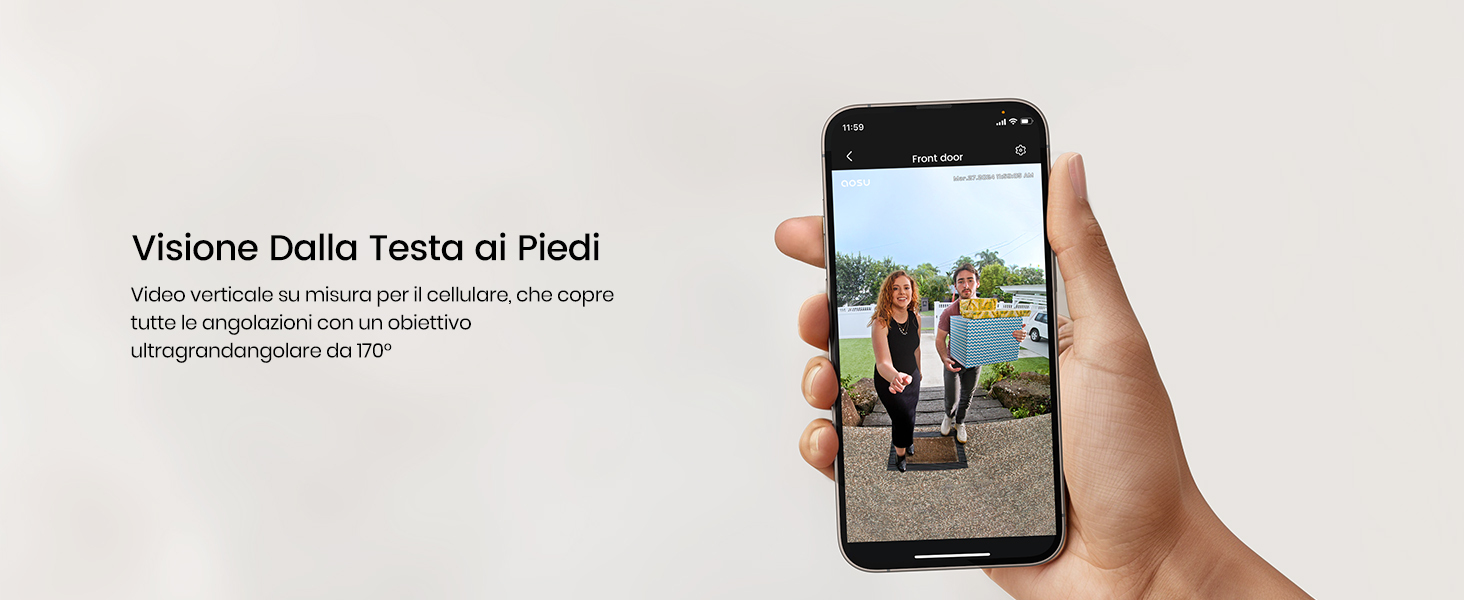 Videocitofono WiFi AOSU 2K - 170° Angolo Visuale, Rilevamento Umano E Pacchi, Visione Notturna, Alexa Compatibile - Foto 13