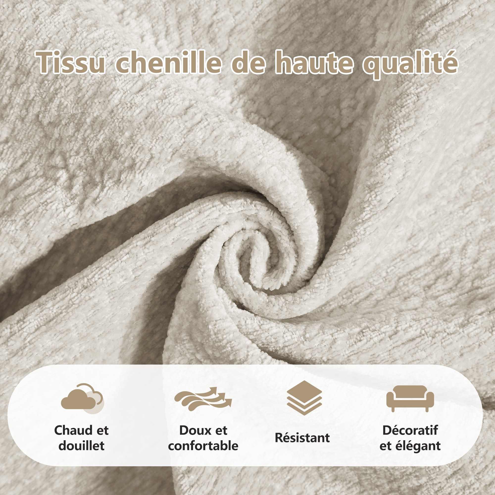 Canapé modulable en tissu chenille