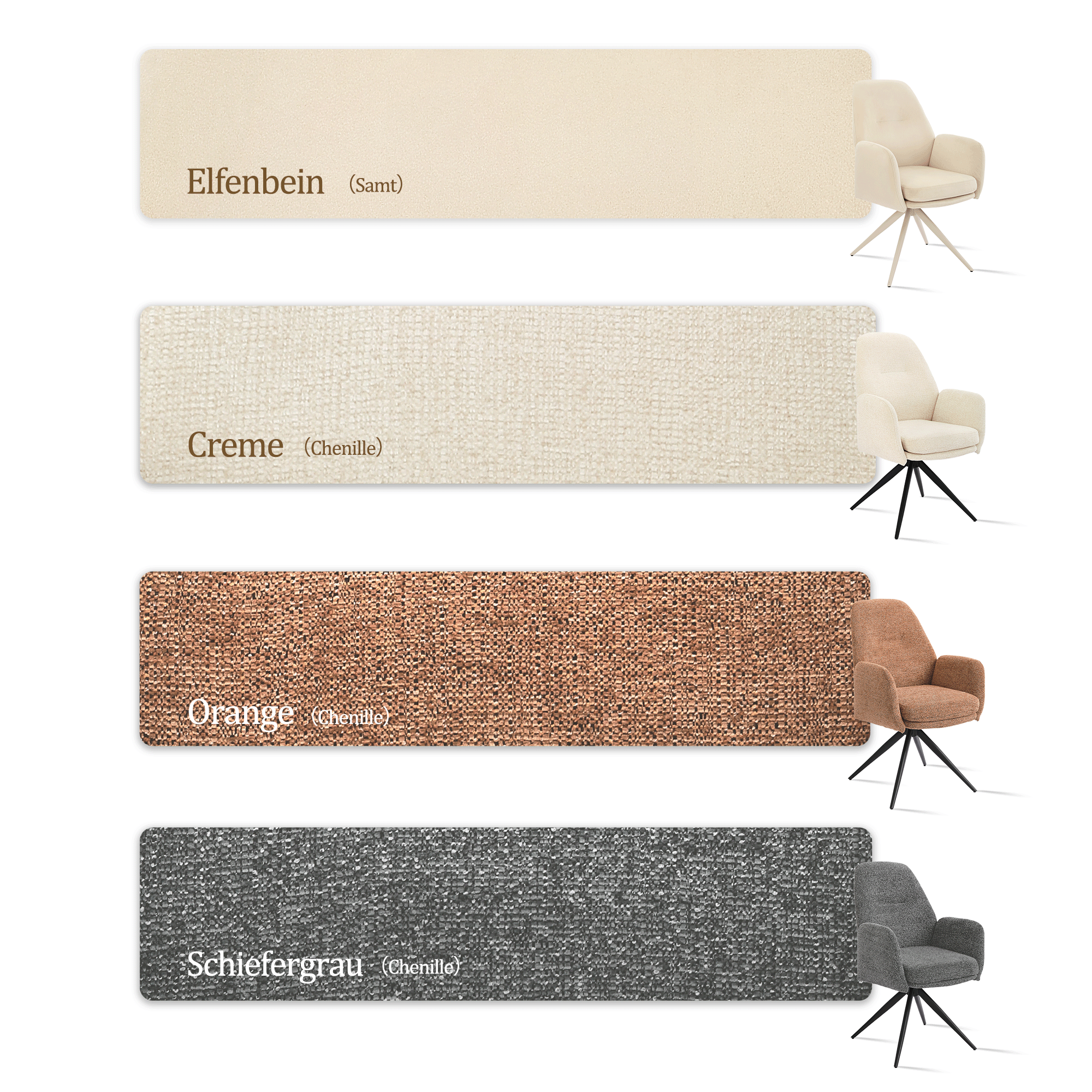 Übersicht der Farben und Materialien 2