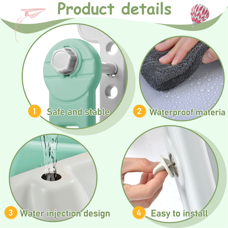 Toboggan Pour Enfants 4 En 1 - Convient Pour L'intérieur Et L'extérieur - Avec Balançoire, Panier De Basket, Toboggan, échelle - Vert -Pas Cher Clair Jardin Magasin