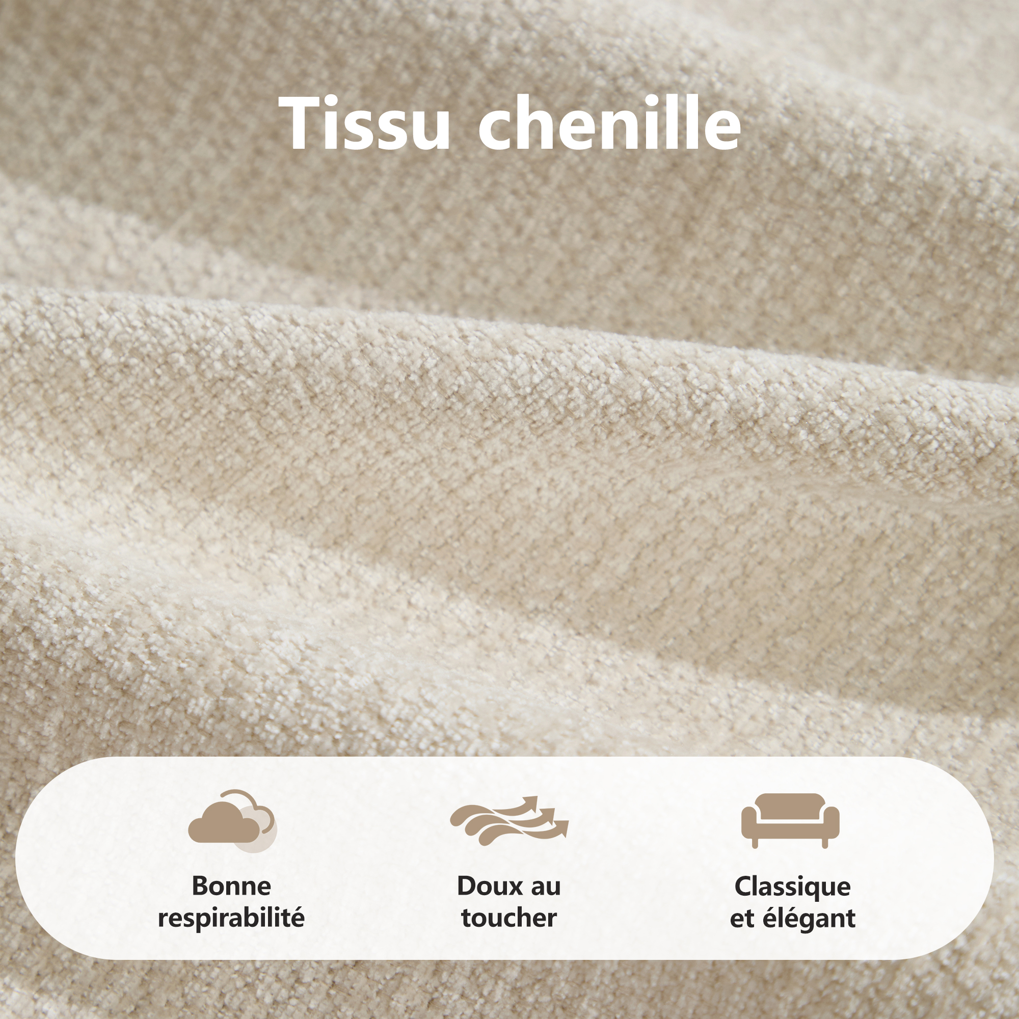 Revêtement en chenille du canapé modulable