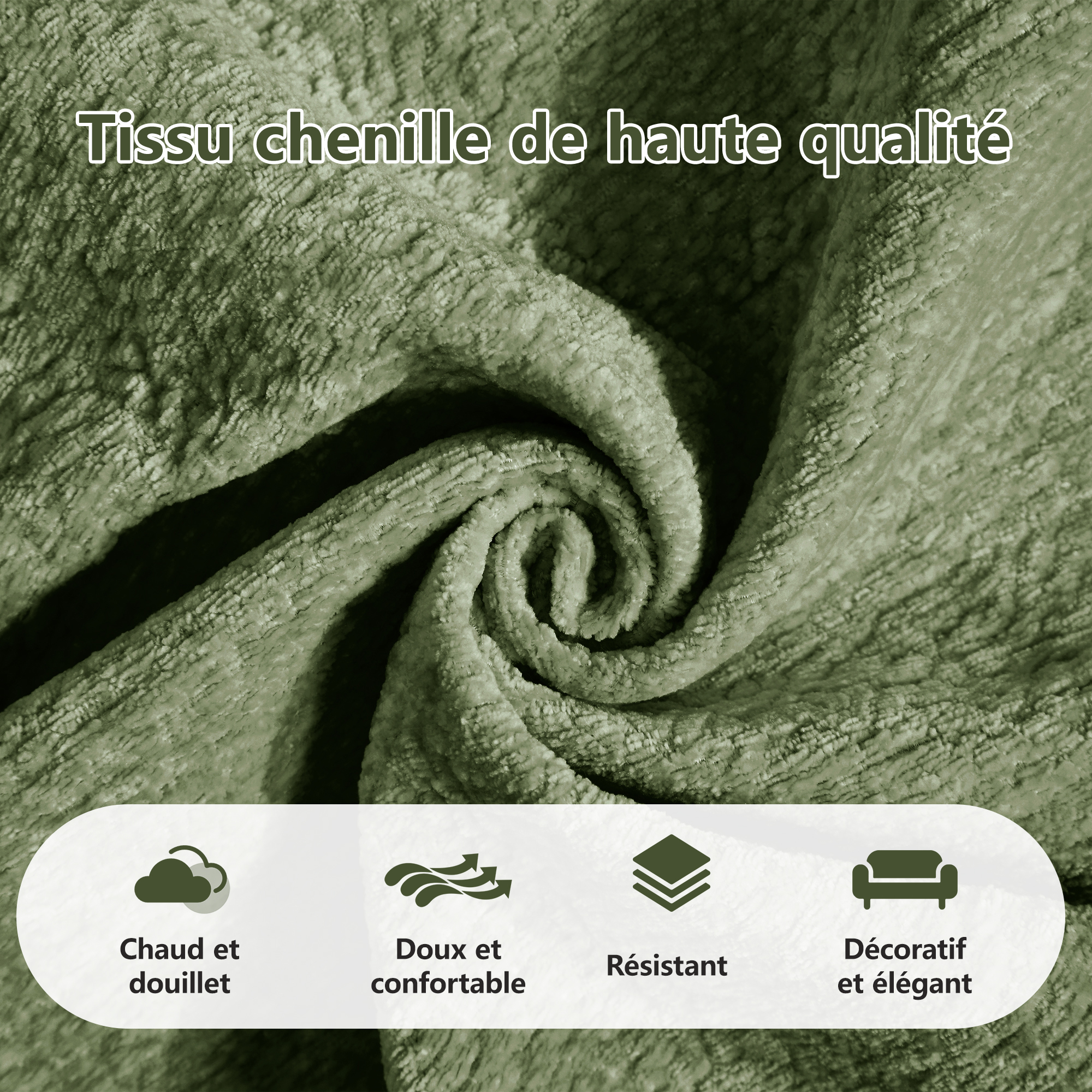 Canapé modulable en tissu chenille
