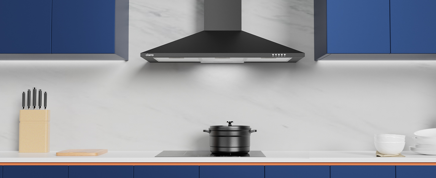 ciarra hotte aspirante noire 90 cm