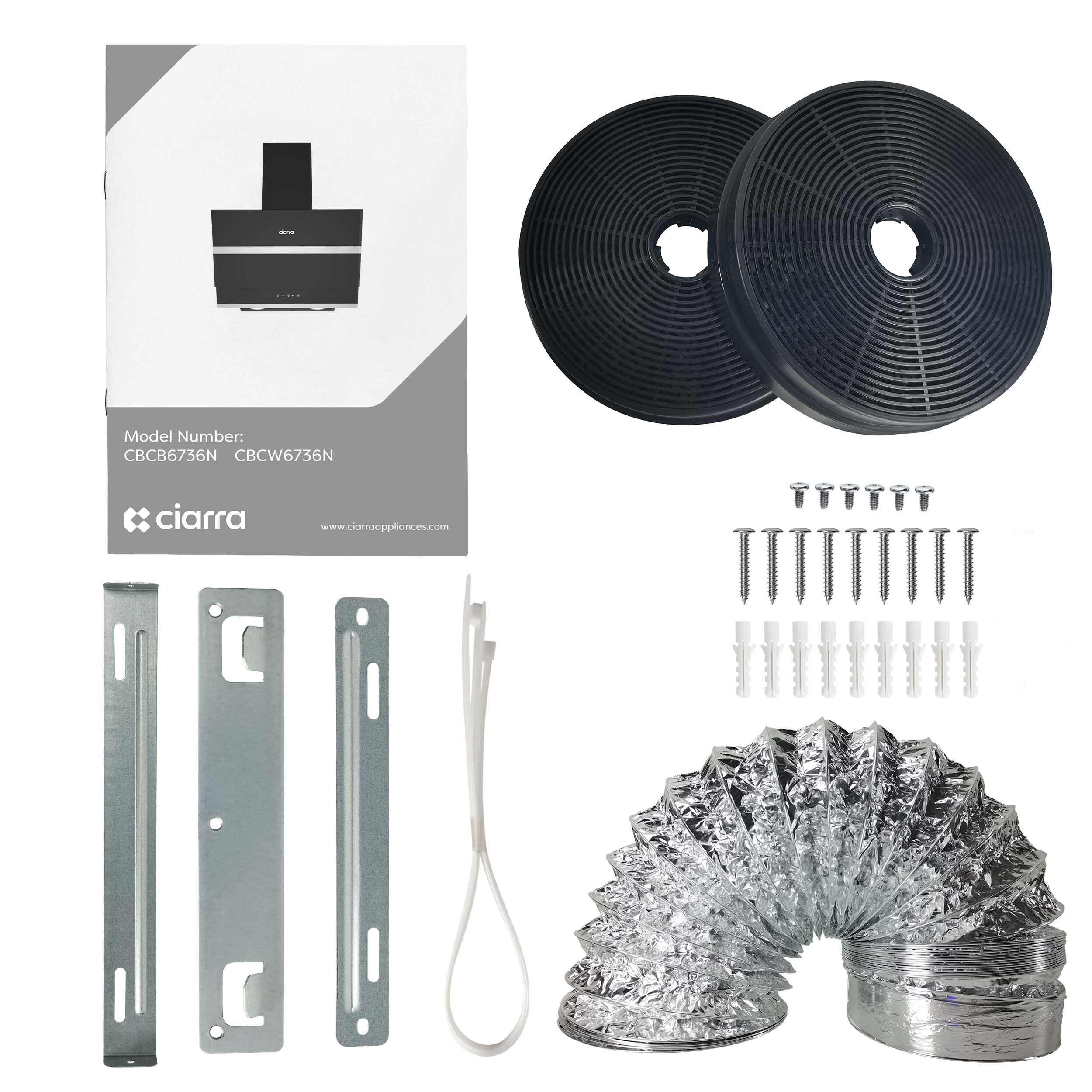 ciarra hotte murale filtre aluminium