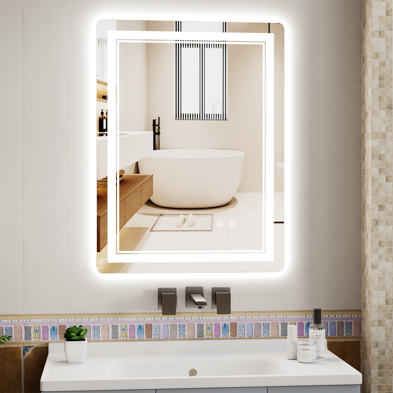 Specchio da bagno led 60x80 cm luce fredda retroilluminato - Celli