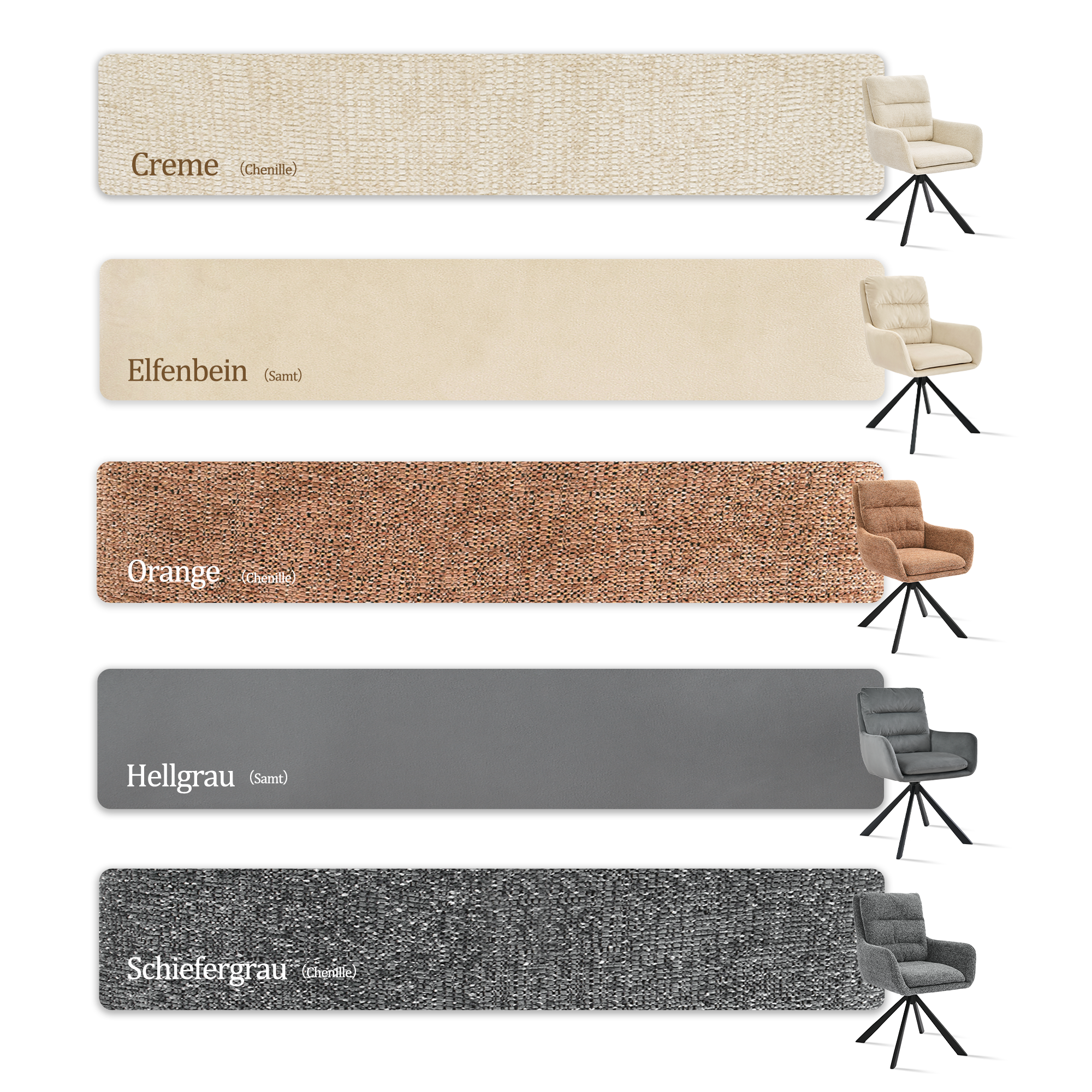 Übersicht über Farben und Materialien 2