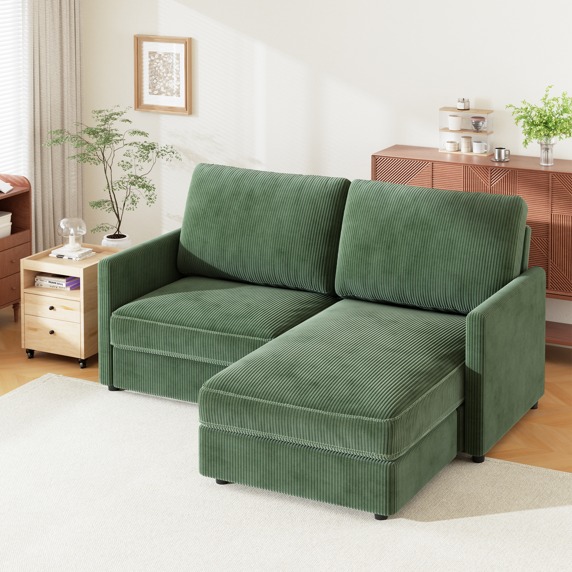 Canapé D'angle Jaune Maisons Du Monde – 225x160cm, Avec Repose-pieds Gigogne (occasion)