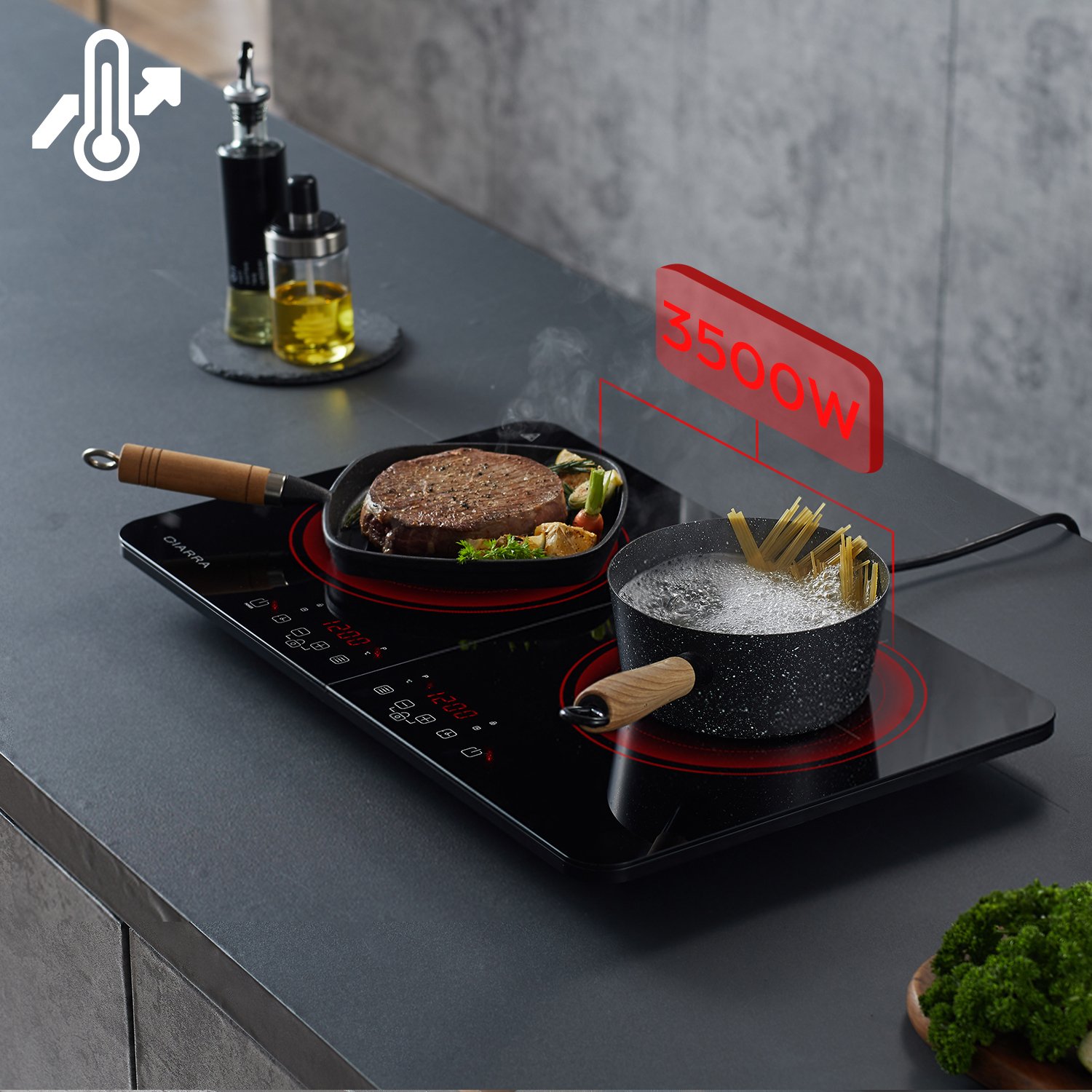 table de cuisson portable 2 zones