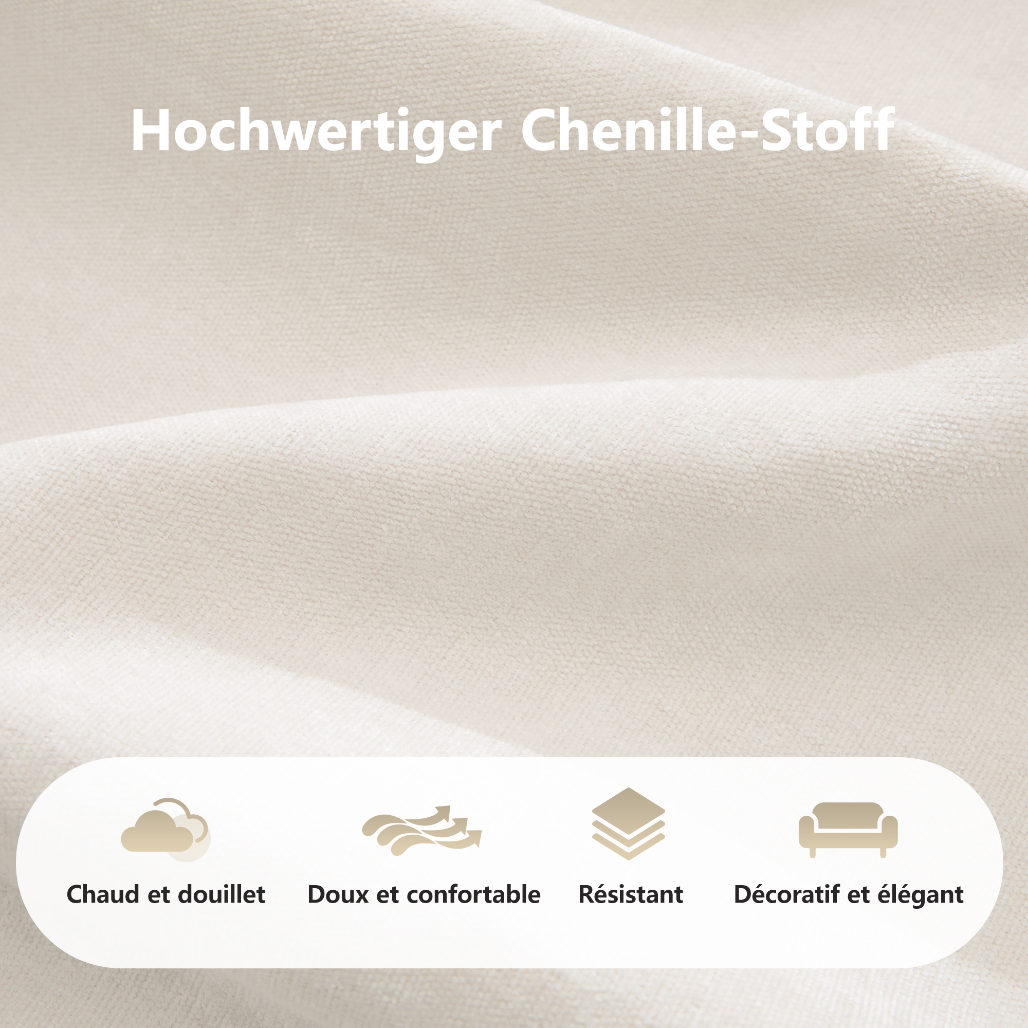 Canapé modulable bas en chenille pour espace familial