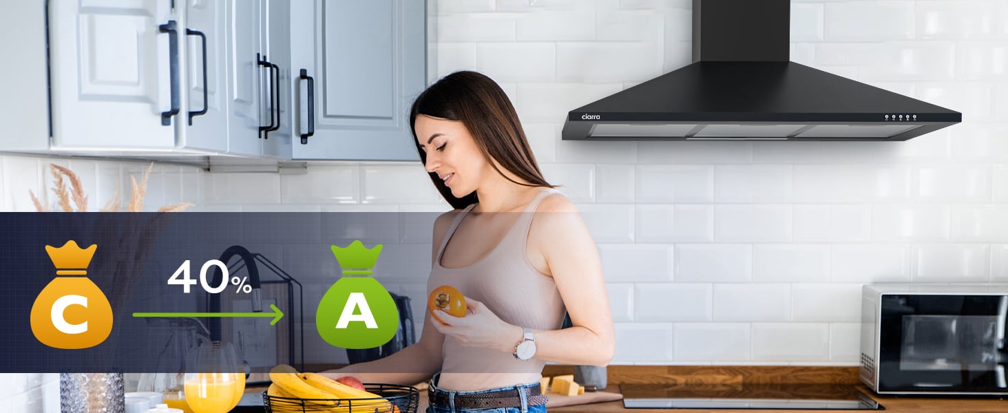 hotte ciarra 90cm noire