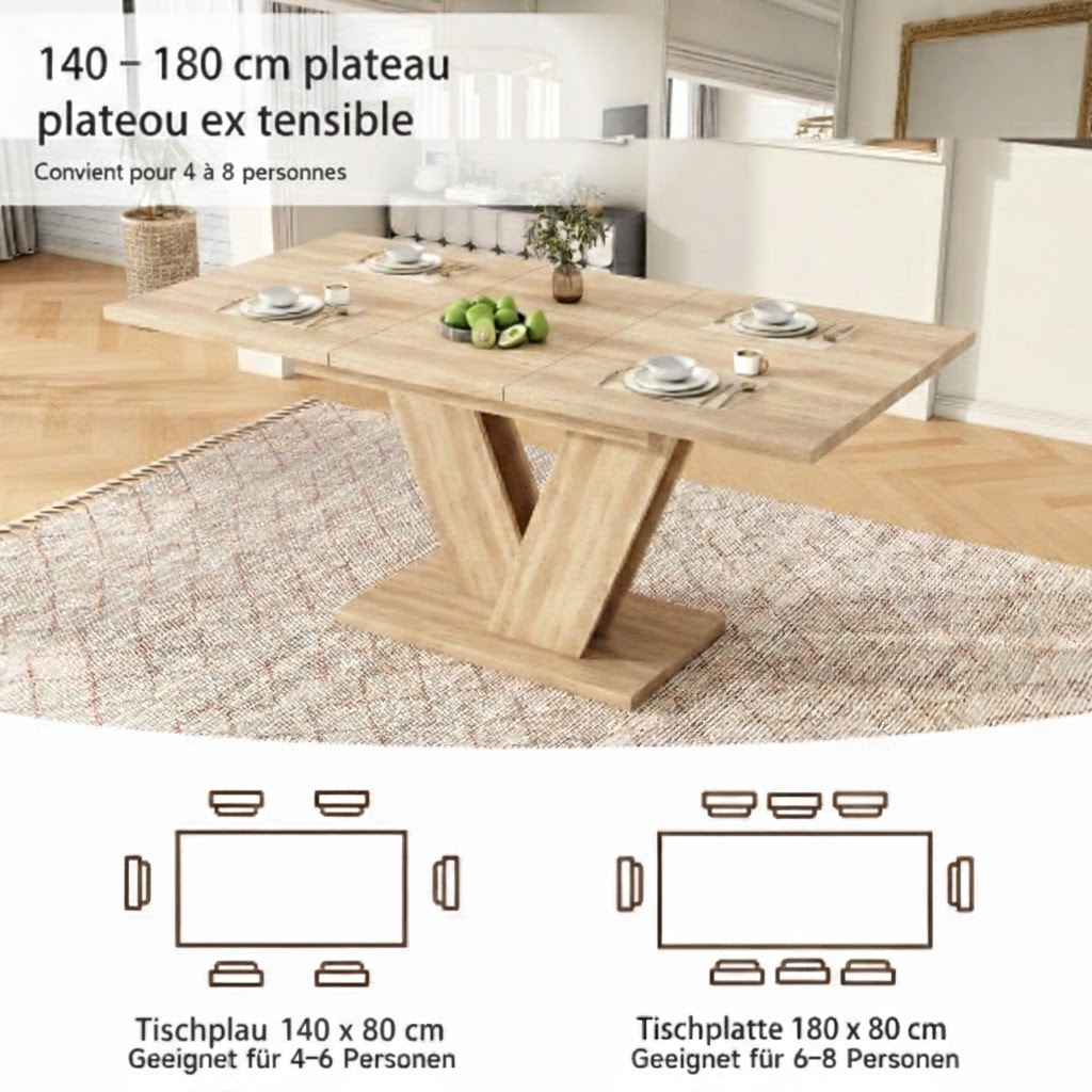 Table extensible 140-180cm