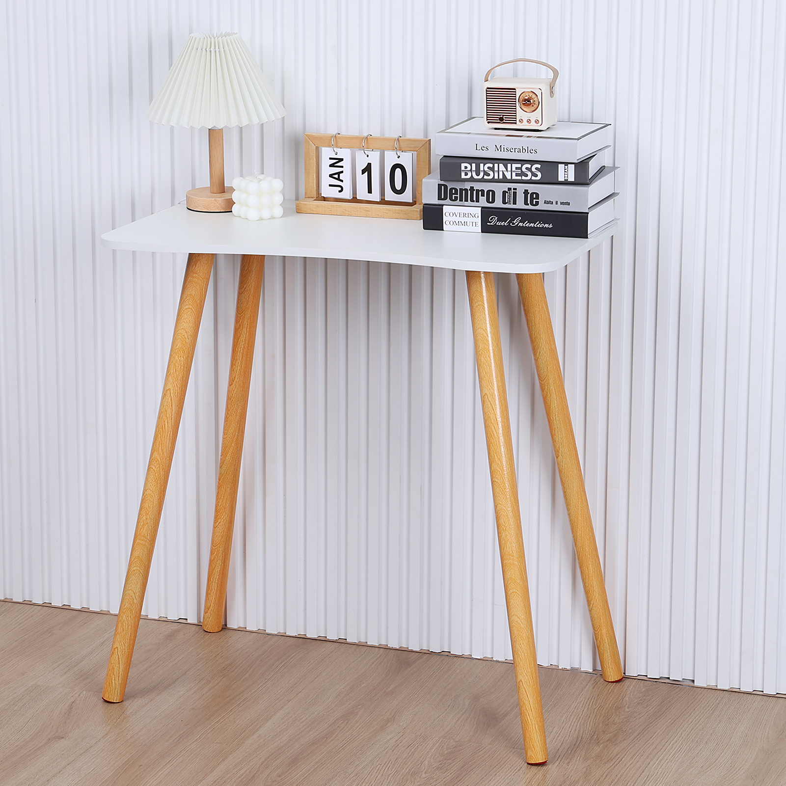 MINI Table basse Ronde 60CM, Table d'Appoint Basse à 3 Pieds,Blanc