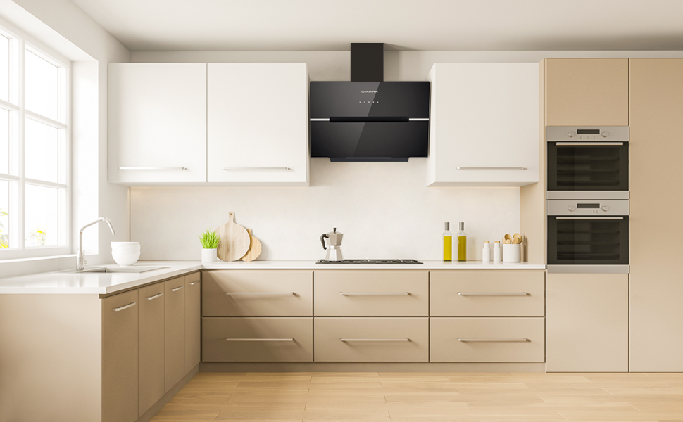 ciarra hotte noire tactile 60cm