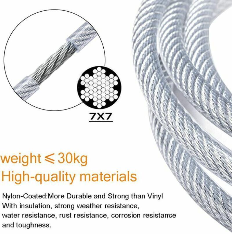 LLING Cable Inox Kit, Cable Acier Gainé 2mm + Piton à Visser + Tendeur Cable Inox Serre + Vis, Cable Acier Pvc Plastifié Suspension Corde A Linge Pour Rideaux Antivol Garde Corps, Terrasse Exterieur ( -Wenko || Grohe || HOMCOM Soldes AAHKMJXYDAFdJAOAIMEbOAchISHX vxKQre41nWFegDkrbR4M2SBeAVLN0W4W0lzTjcedJxhp9bD0d CN2QWm1H