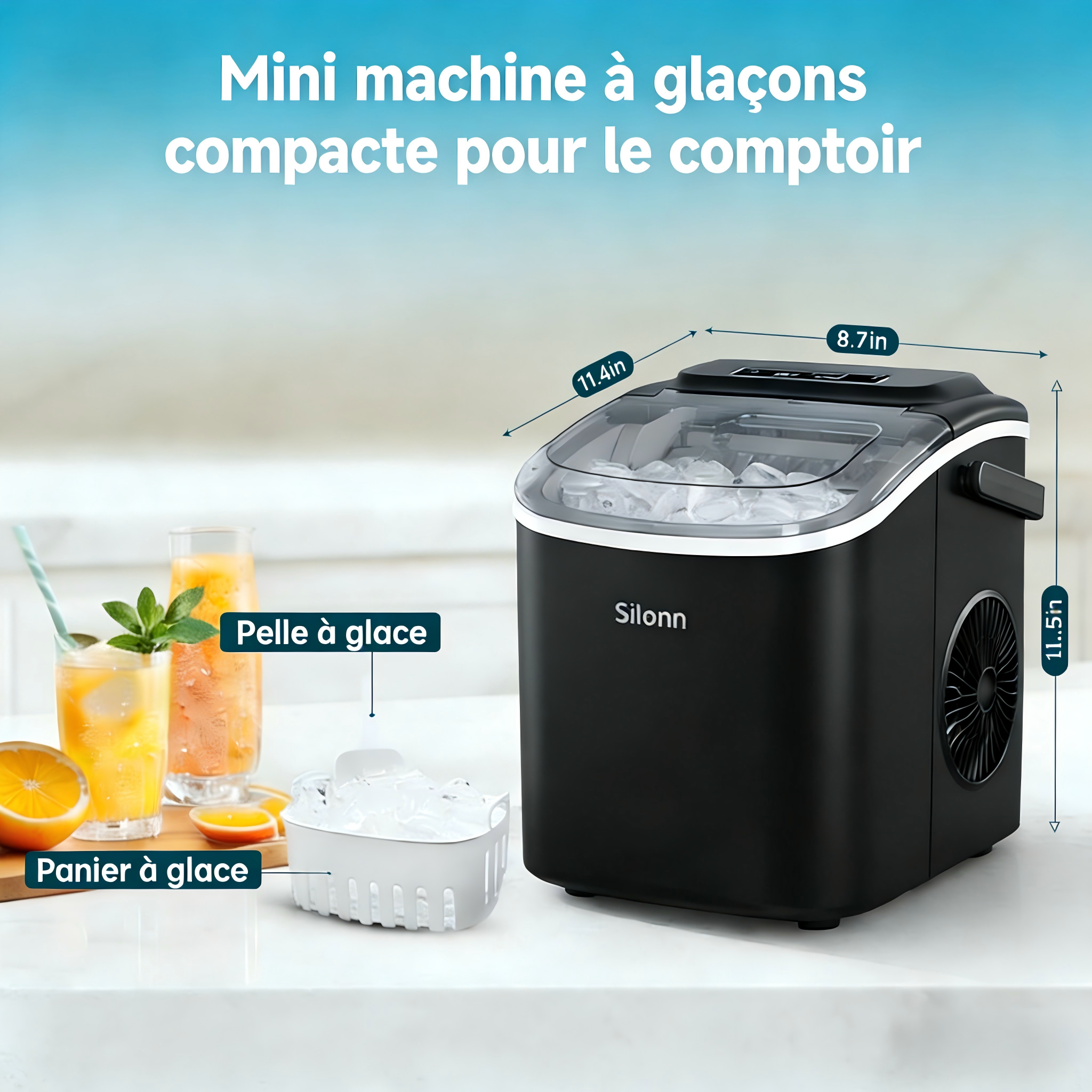 Machine à glaçons Silonn - poignée de transport