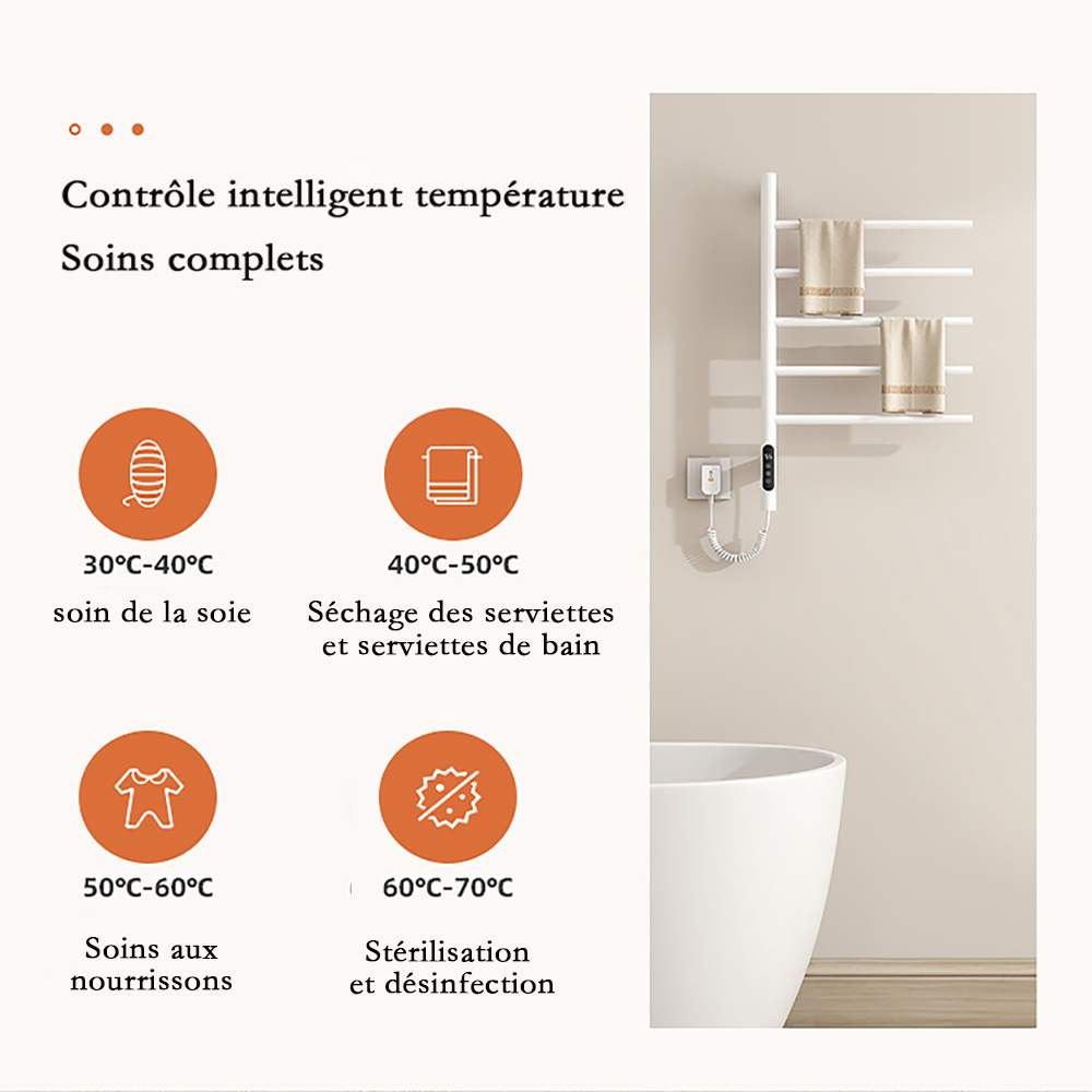Radiateur Sèche-serviette 180x45 Cm Blanc - Salle De Bain