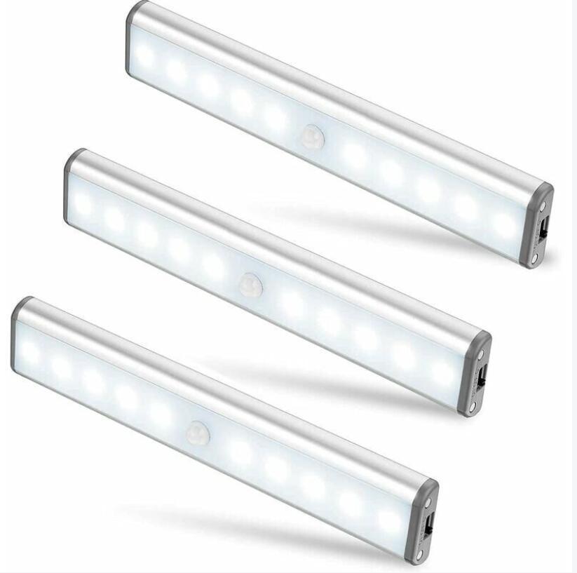 Lumière LED, Sans Fil, Rechargeable Par USB, Magnétique, Détecteur De Mouvement, 2 Modes D'éclairage, Portable. Lampes De Placard Lampes D'urgence Portables Veilleuses Pour Enfants Feux De Recul (10pc -Éclairage Domestique