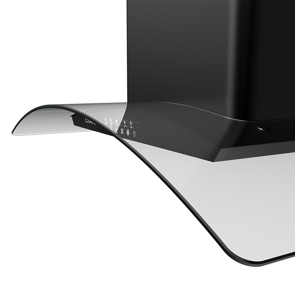 ciarra hotte verre & inox noir