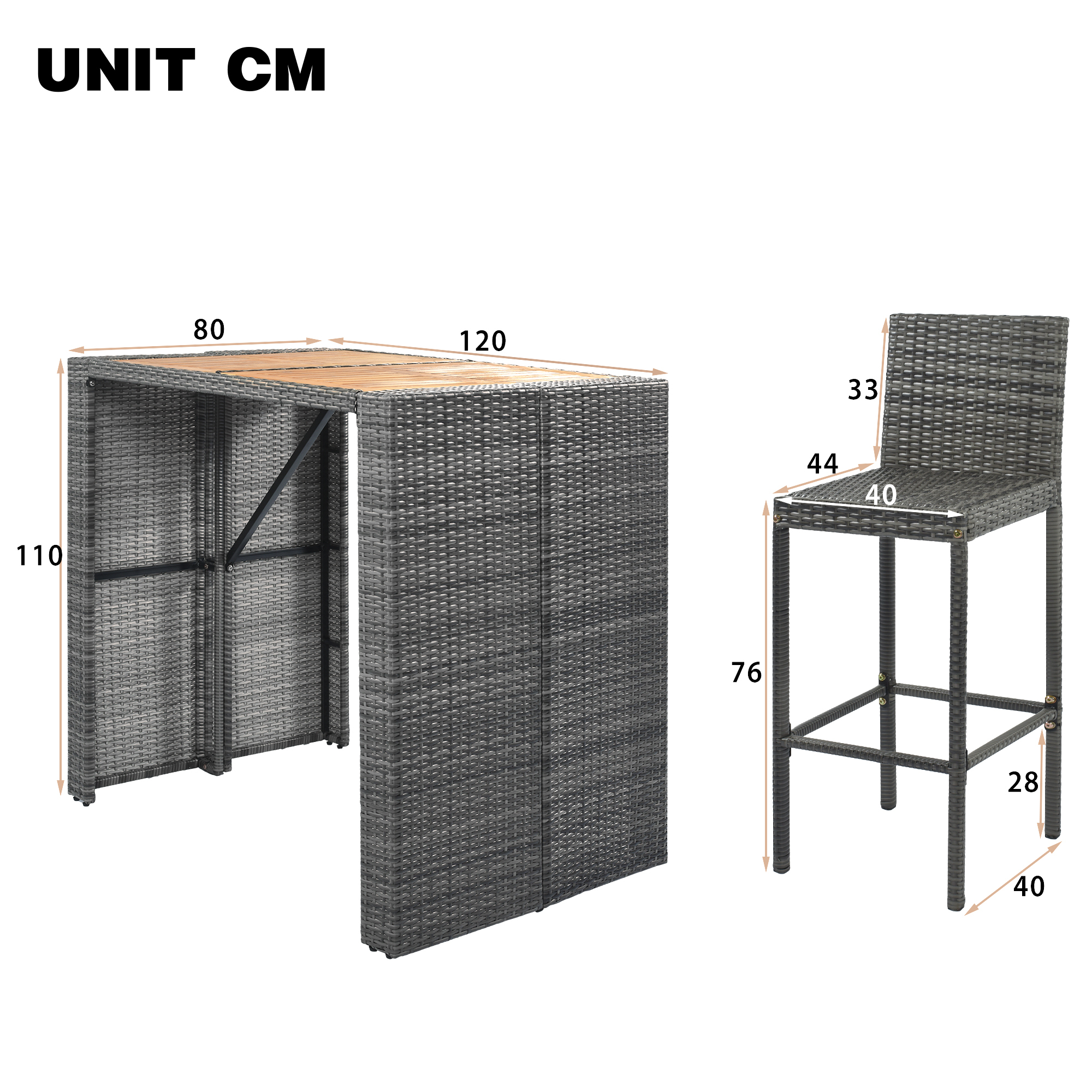 Salon De Jardin 4 Places, Meubles De Salle à Manger Et De Bar Avec Table En Bois Et 4 Chaises Avec Coussins -Promos Garde Plante Boutique