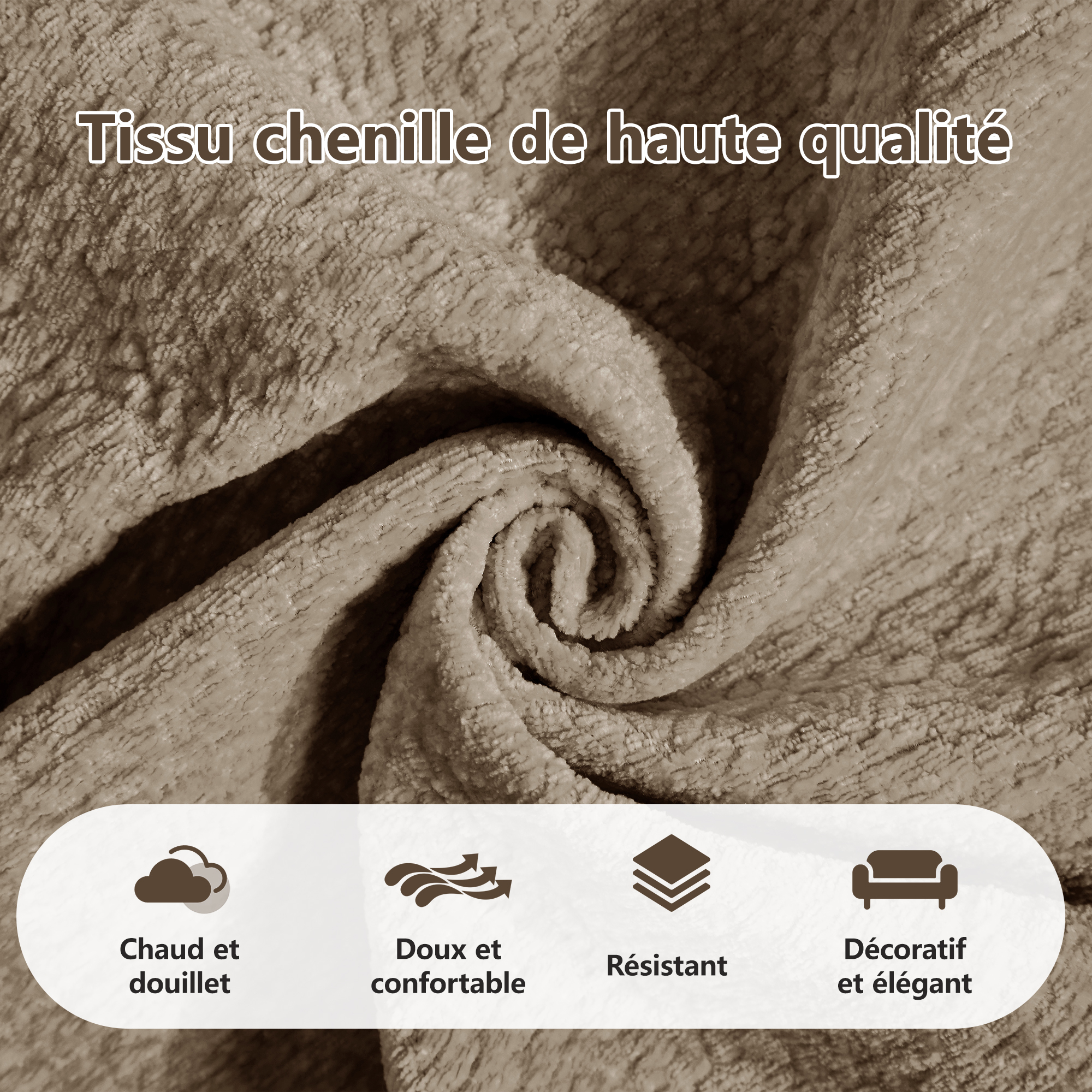 Canapé modulable en tissu chenille