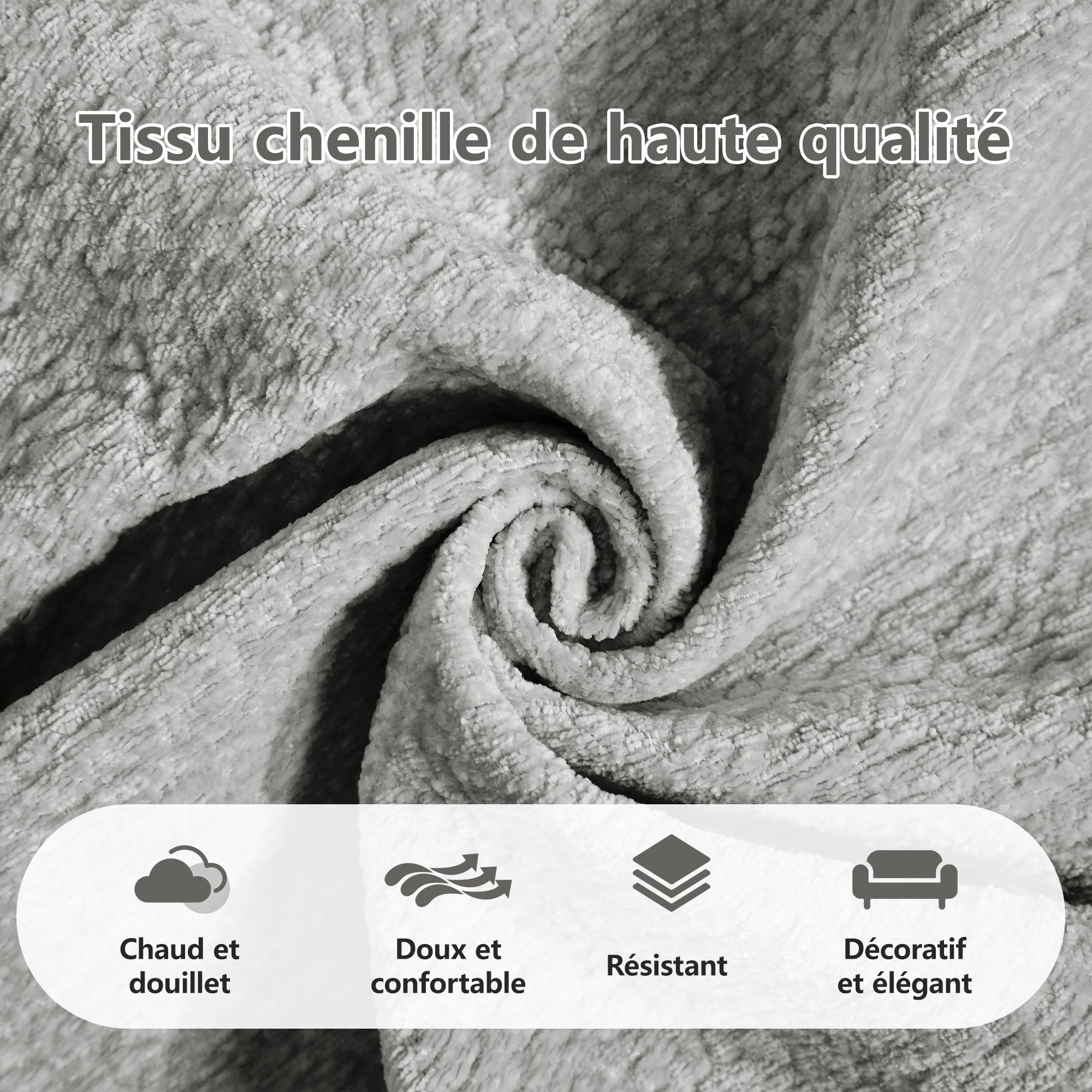 Canapé modulable en tissu chenille