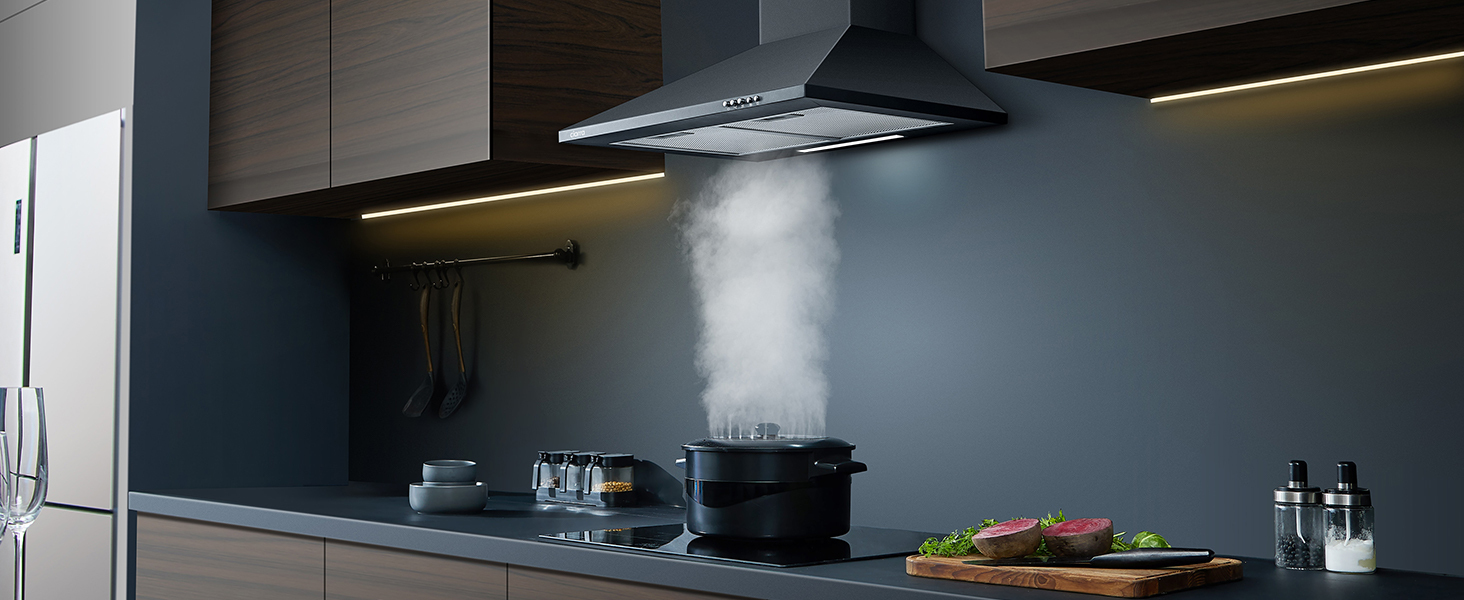 ciarra hotte noire 60cm