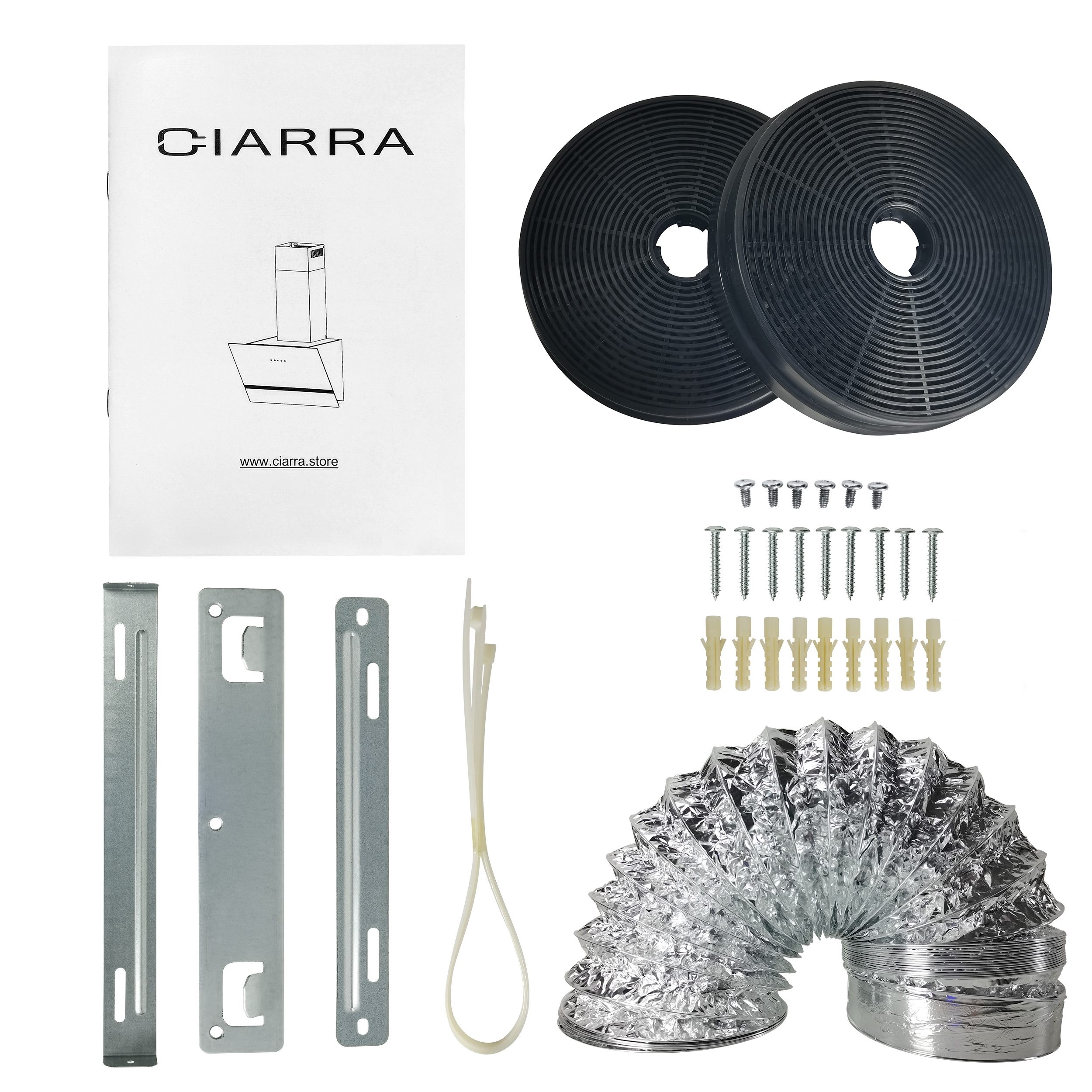 ciarra hotte inclinee tactile 60cm