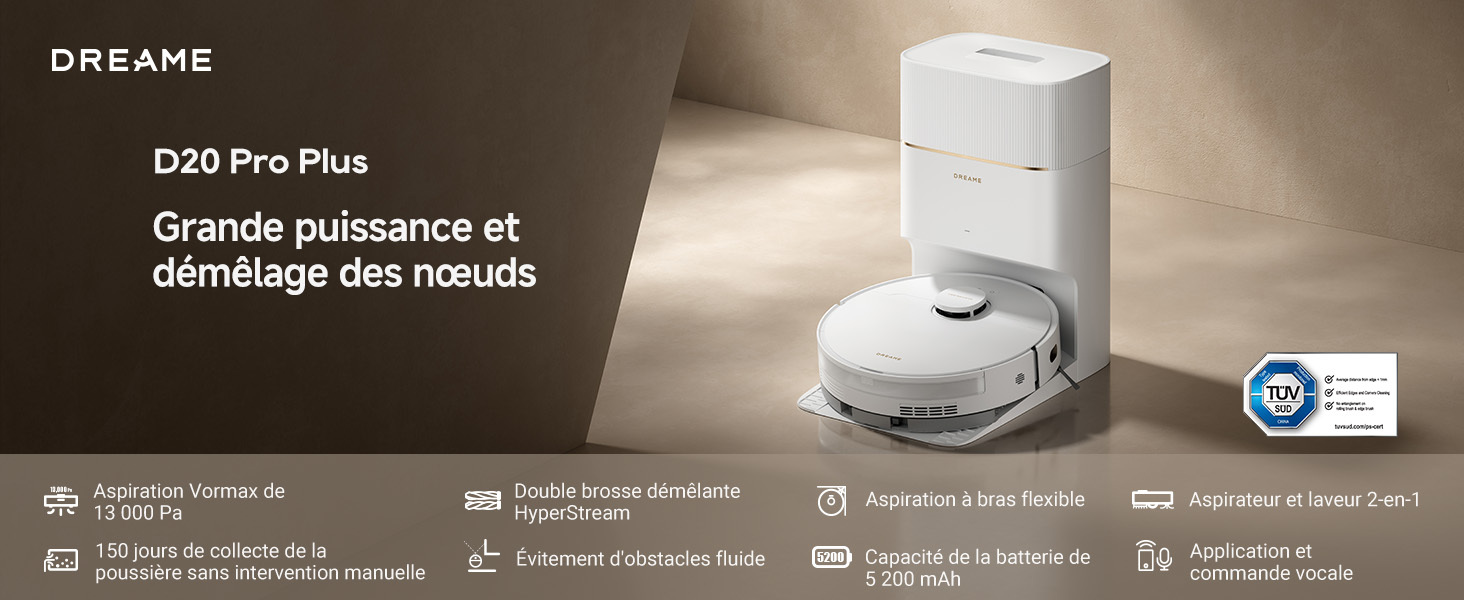 4 Tampons Essuie-glace Lavables Pour Robot Aspirateur Dreame D20 / D20 Pro Plus - Rechange Microfibre, Lavables