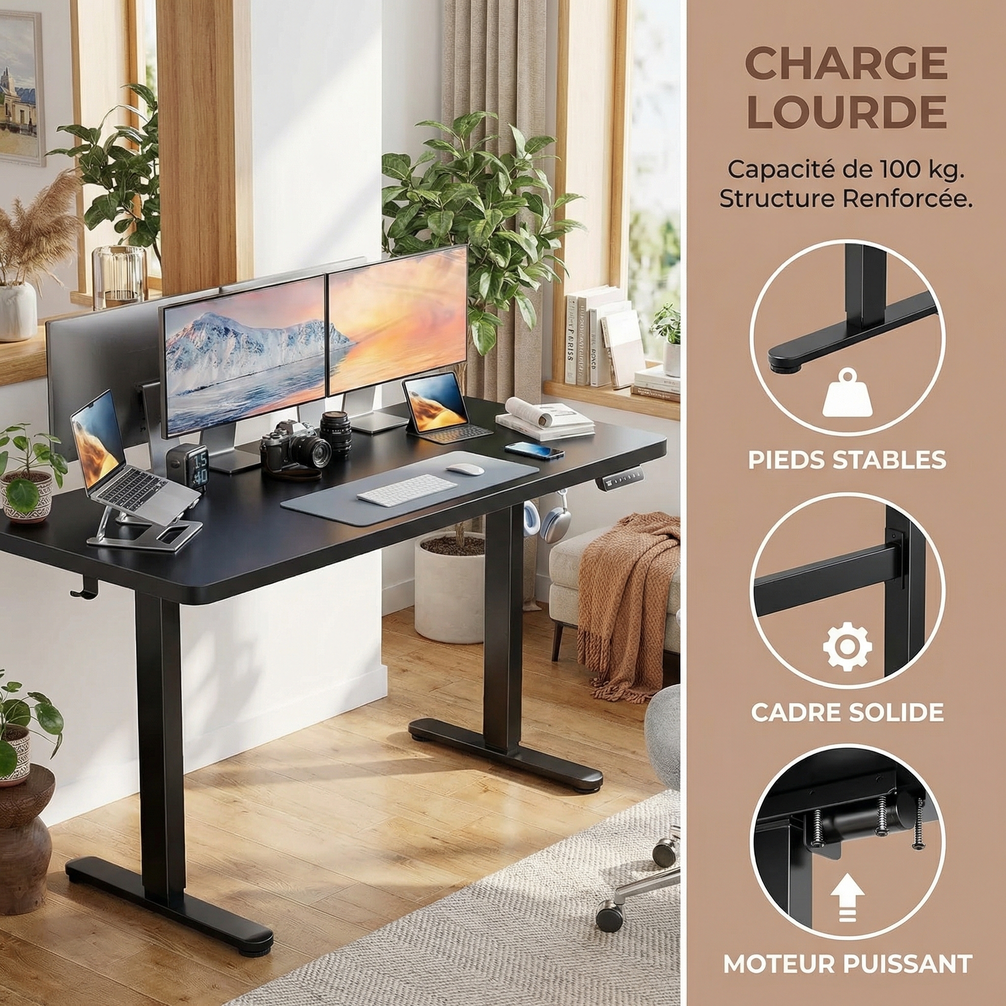 Réglage de hauteur du bureau