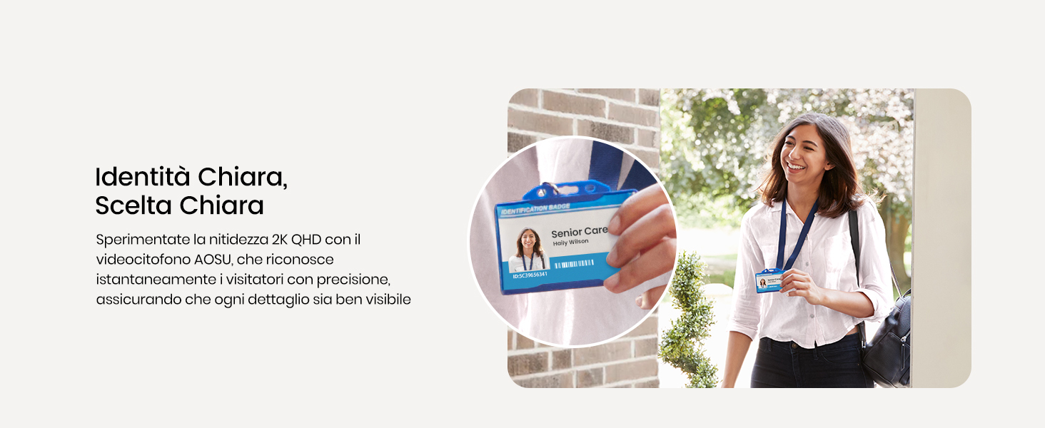 Videocitofono WiFi AOSU 2K - 170° Angolo Visuale, Rilevamento Umano E Pacchi, Visione Notturna, Alexa Compatibile - Foto 4