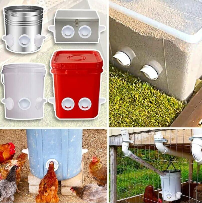 LLING Mangeoire Poules Automatique, Avec 6 Ports Et Scie Cloche, éTanche à La Pluie, Mangeoire à Poulet Sans DéChetsConvient Aux Seaux, Seaux, Boîtes, Auges, Mangeoires à Poulets Zéro Déchet -Trixie || Flamingo Soldes Magasin