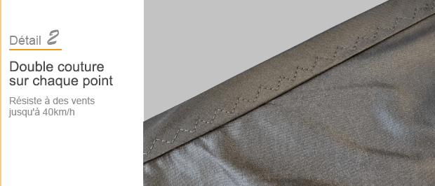 couture renforcée résistant au vent pour voile d
