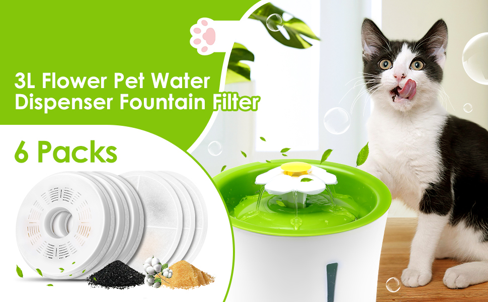 Lot De 6 Filtres De Remplacement Pour Fontaine à Eau Pour Chats Et Chiens - Filtration Sûre, Installation Facile