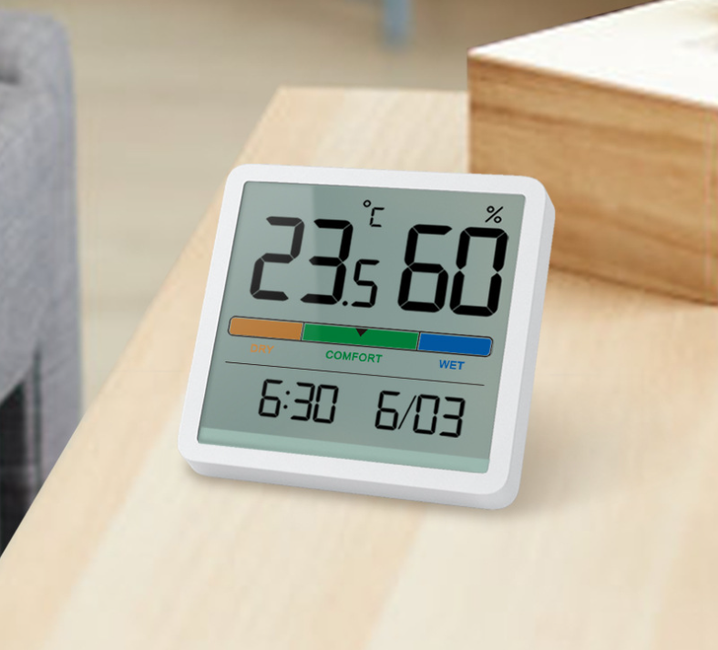 Termoigrometro Digitale Per Interni - Misuratore Umidità E Temperatura Con Orologio E Data - Foto 13