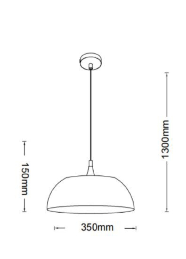 Lampada A Sospensione Vintage Industriale 35 Cm In Metallo Bianco Con Portalampada Dorato - Cavo Regolabile 1,2 M, Attacco E27, Per Cucina E Soggiorno