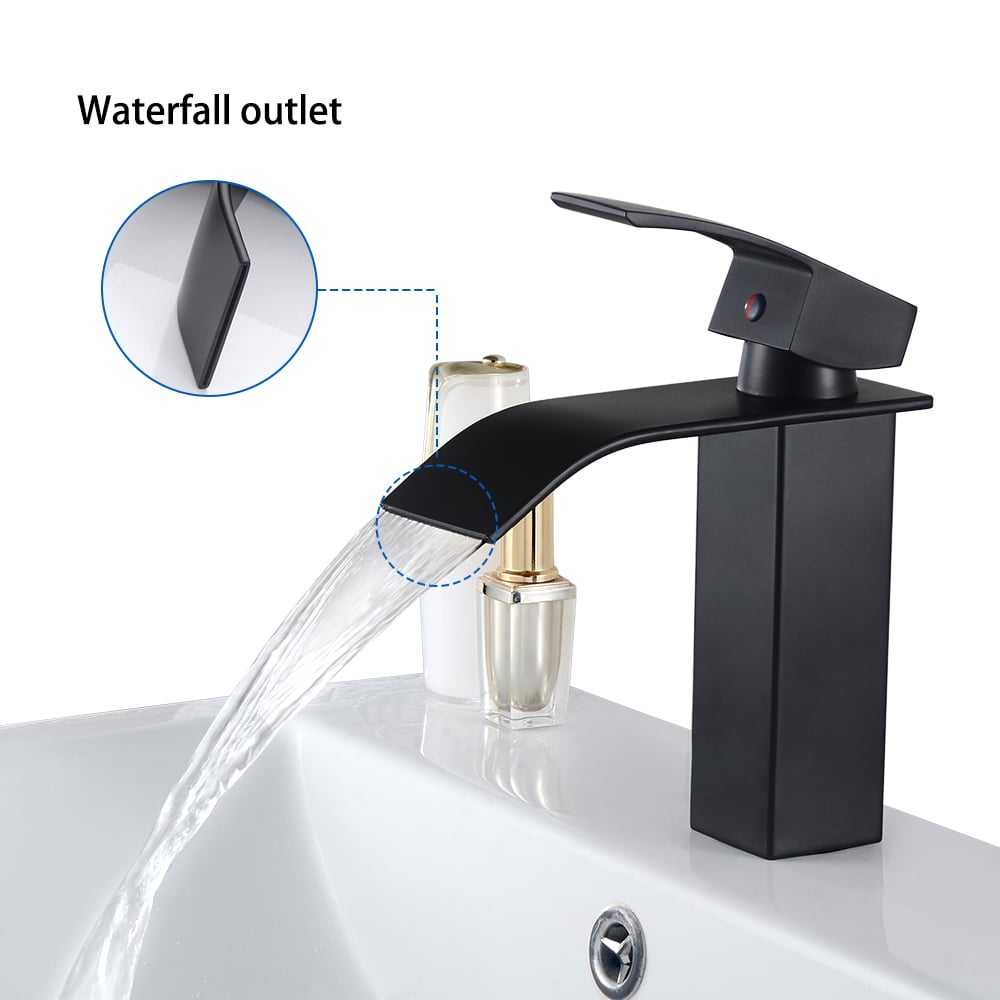 Auralum Mitigeur Lavabo Monotrou avec Tirette de Vidage, Bonde