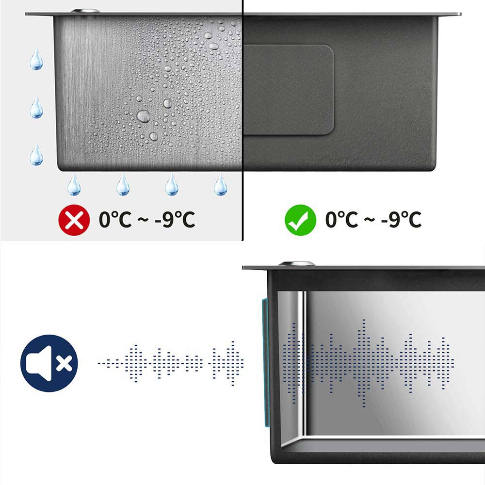 Fregadero Cocina 1 Seno 45 x 45 cm, Auralum Fregadero Cocina en Acero  Inoxidable, Fregadero Sobre Encimera o Enrasadode, Lavabo Cocina con Tapón