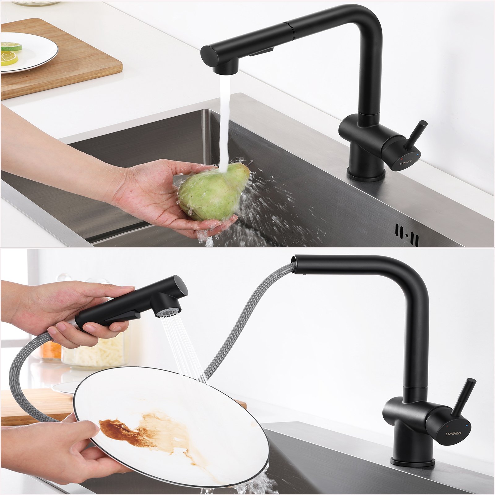 Fregadero Cocina 1 Seno 45 x 45 cm, Auralum Fregadero Cocina en Acero  Inoxidable, Fregadero Sobre Encimera o Enrasadode, Lavabo Cocina con Tapón